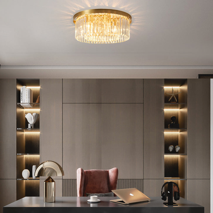 Modern Round Shape Flush Mount Light Fixtures Crystal Flush Mount Ceiling Light