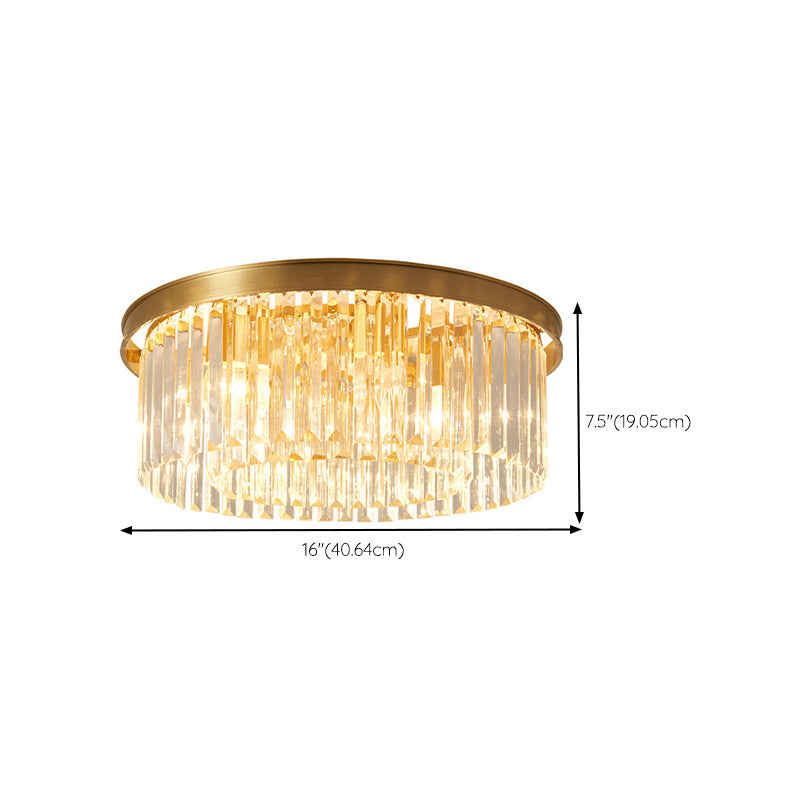 Modern Round Shape Flush Mount Light Fixtures Crystal Flush Mount Ceiling Light