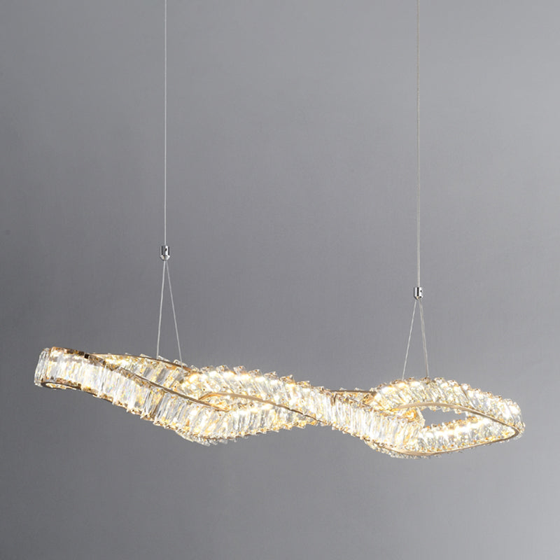 Nordic Style Crystal Hanging Lamp Geometry Shape Island Light Fixture for Bedroom