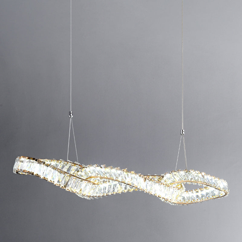 Nordic Style Crystal Hanging Lamp Geometry Shape Island Light Fixture for Bedroom