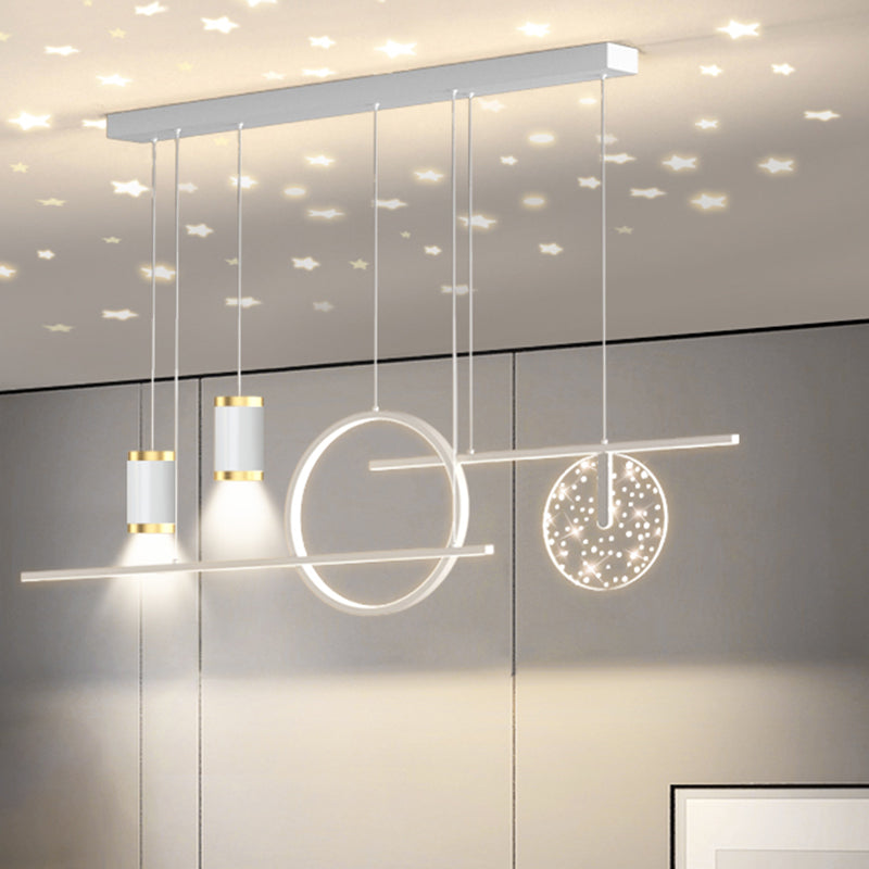 Modern Simple Metal Hanging Lamp Circle Shape Island Light Fixture for Living Room