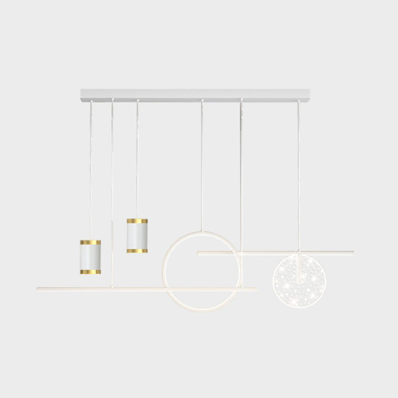 Modern Simple Metal Hanging Lamp Circle Shape Island Light Fixture for Living Room