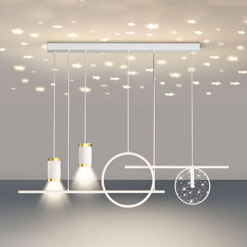 Modern Simple Metal Hanging Lamp Circle Shape Island Light Fixture for Living Room