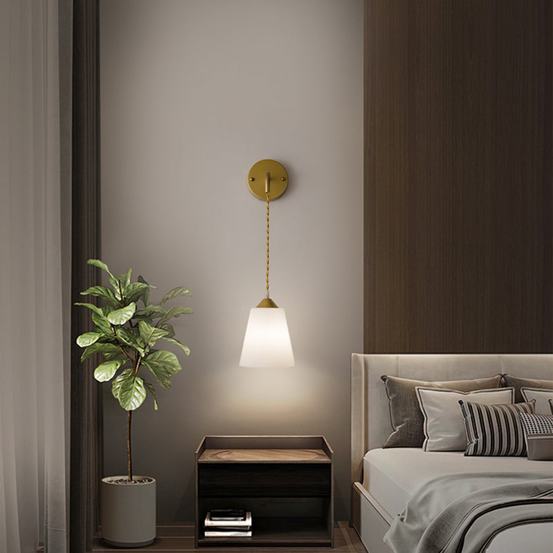 Postmodern Glass Wall Light Fixture Minimalist Wall Light Sconce for Bedroom