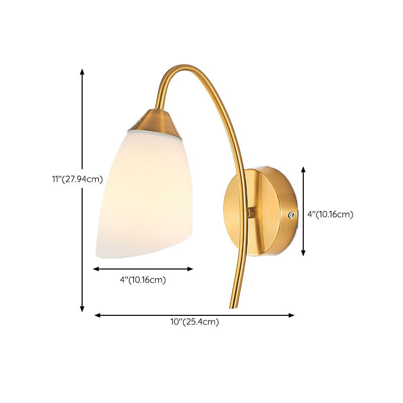 Modernist Wall Sconce Metal Sconce Lighting in Gold for Bedroom