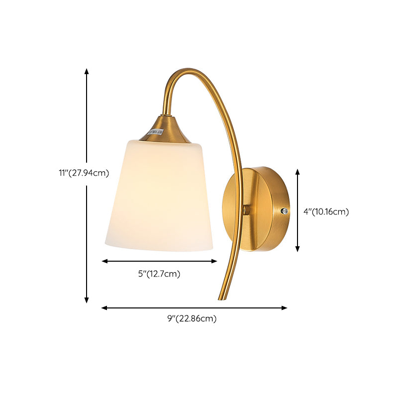 Modernist Wall Sconce Metal Sconce Lighting in Gold for Bedroom