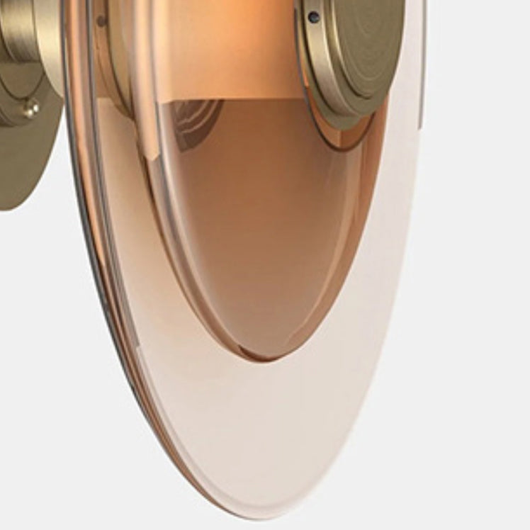 Minimalist 1 - Light LED Wall Mount Round Iron and Glass Wall Sconce in Gold / Black