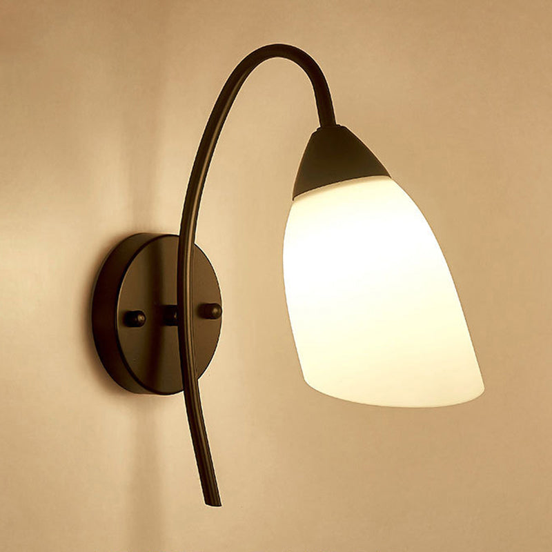 Modernist Wall Sconce Black Metal 1 Light Sconce Lighting for Bedroom