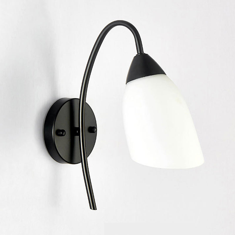 Modernist Wall Sconce Black Metal 1 Light Sconce Lighting for Bedroom
