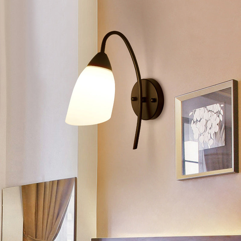 Modernist Wall Sconce Black Metal 1 Light Sconce Lighting for Bedroom