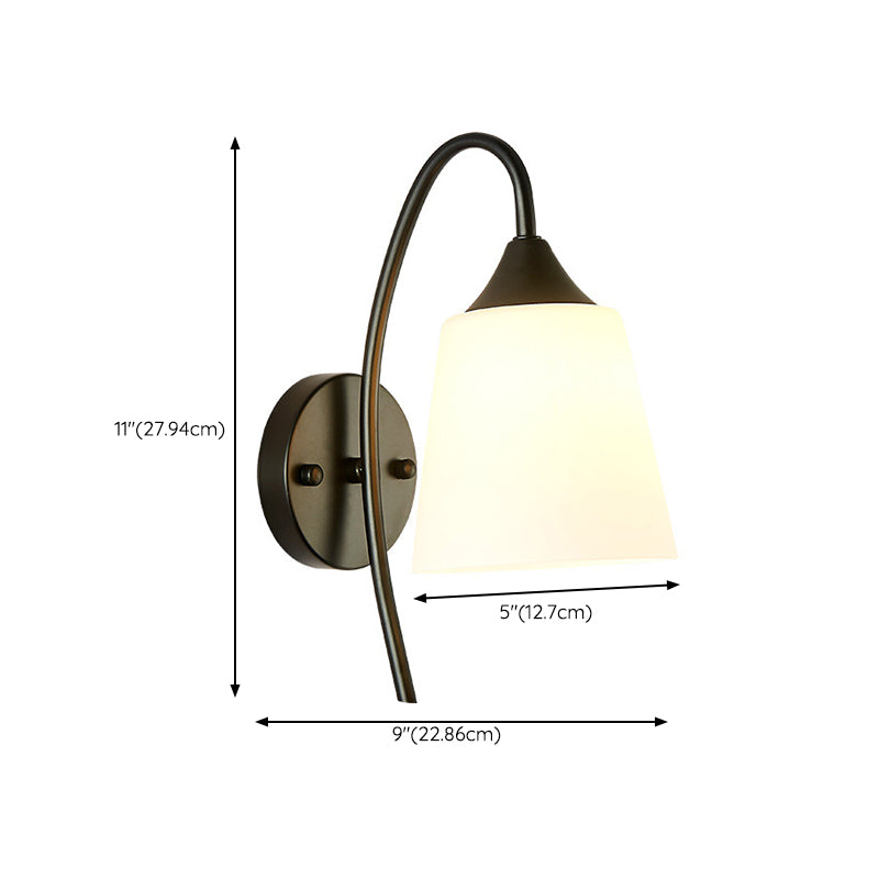 Modernist Wall Sconce Black Metal 1 Light Sconce Lighting for Bedroom