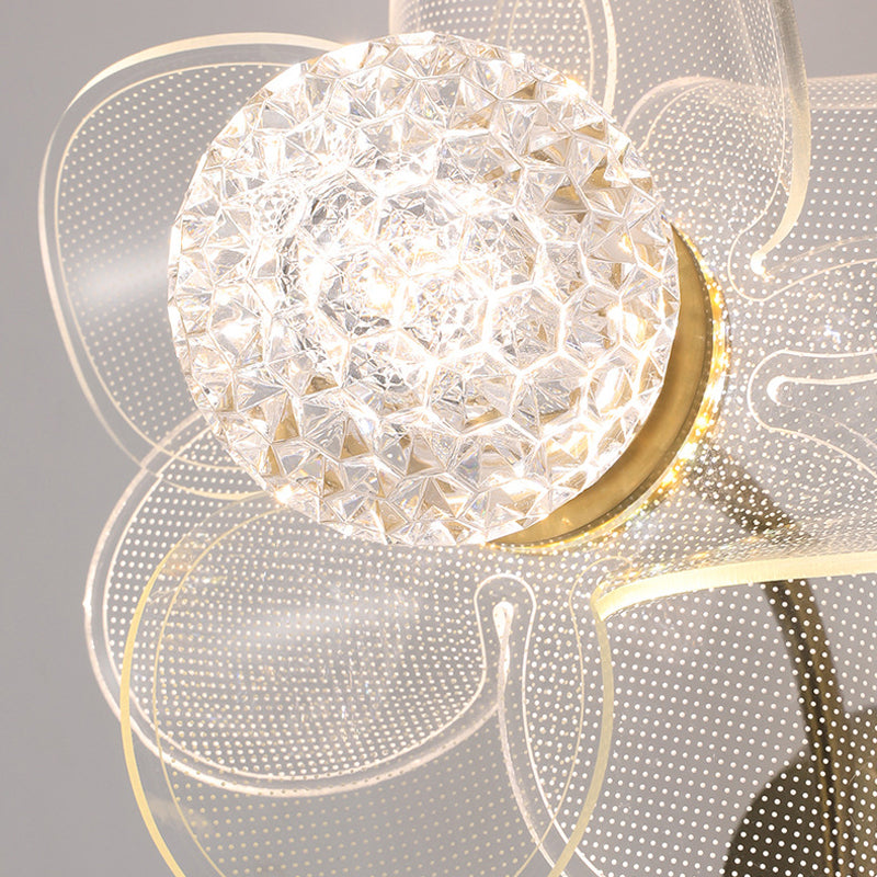 Modern Wall Sconce Flower Wall Light Fixture with Acrylic and Metal for Bedroom