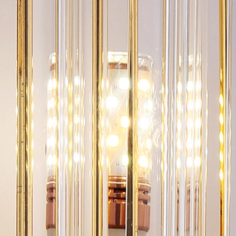 Geometric Shape Crystal Wall Mount Light Modern Style 2-Lights Wall Light Sconce in Gold