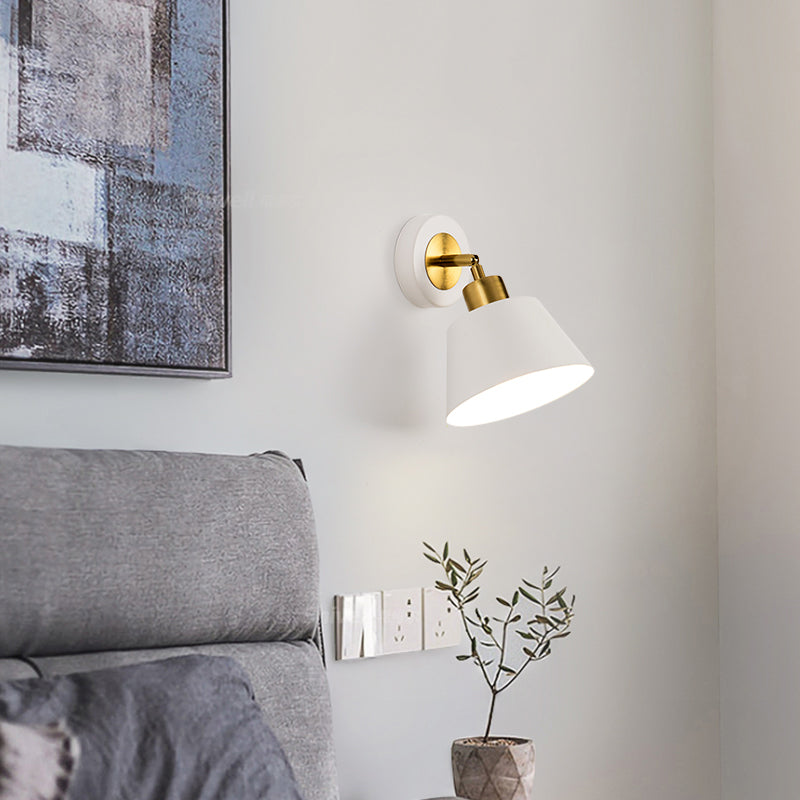 Modern Simple Iron Wall Light Bowl Shape Adjustable Wall Lamp for Living Room