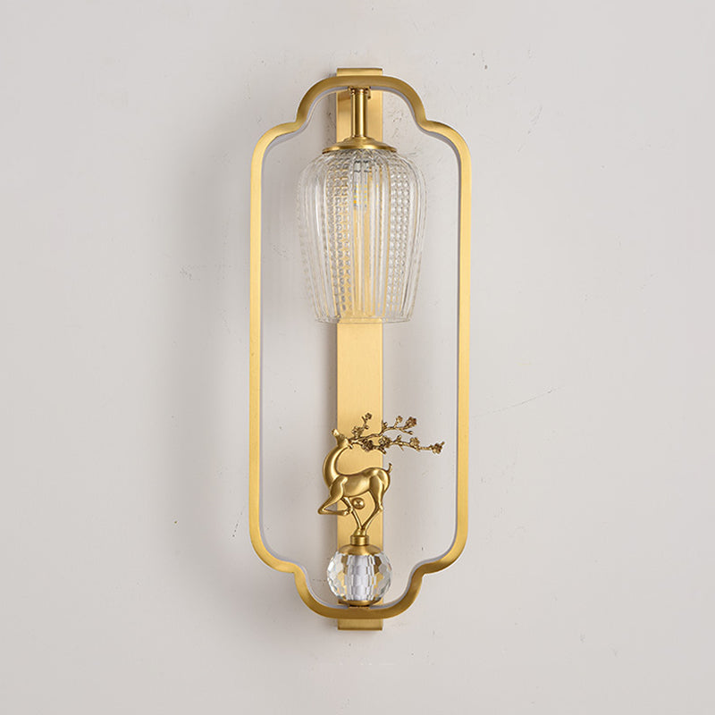 Light Luxury Wall Mount Light Copper Geometry Shape Wall Lamp for Bedroom