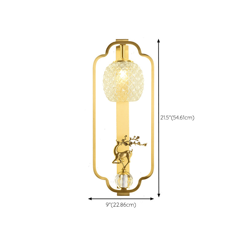 Light Luxury Wall Mount Light Copper Geometry Shape Wall Lamp for Bedroom