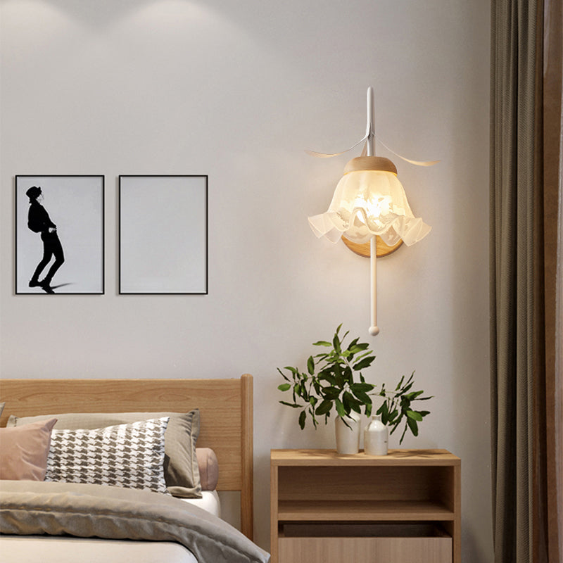 Nordic Wall Light Fixture Creative Wooden Wall Light Sconce for Bedroom