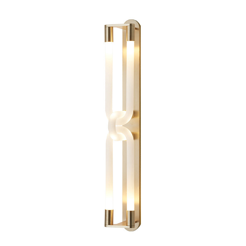 Iron and Glass Wall Mount Light Fixture in Clear and Gold Interior LED Wall Sconce