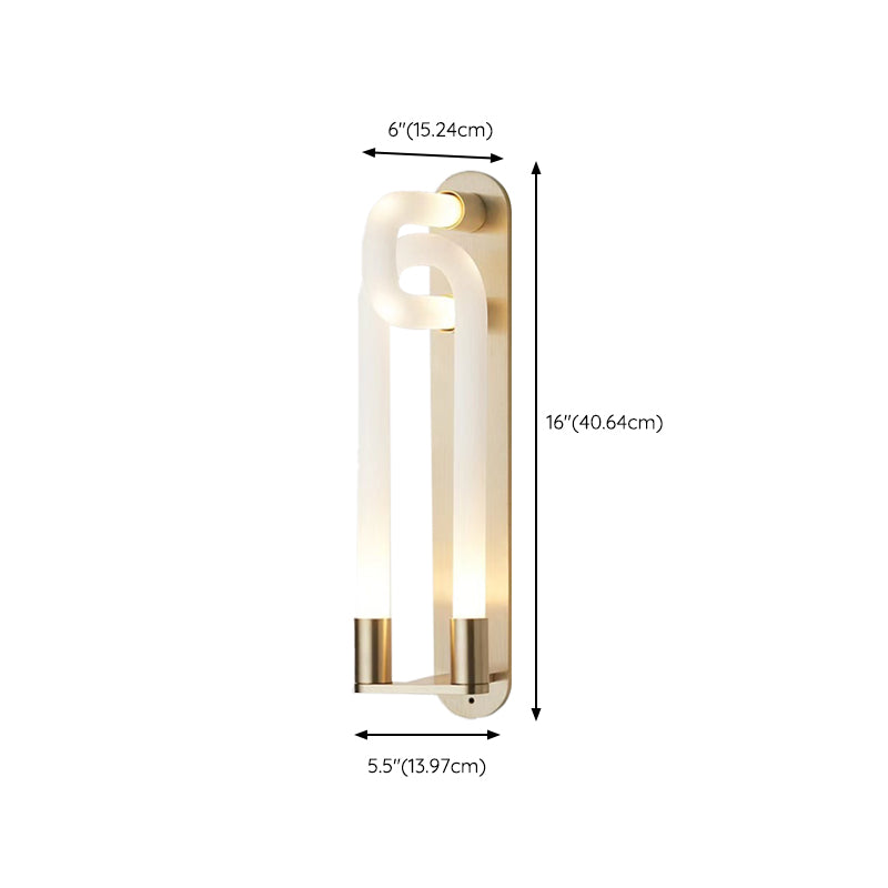 Iron and Glass Wall Mount Light Fixture in Clear and Gold Interior LED Wall Sconce