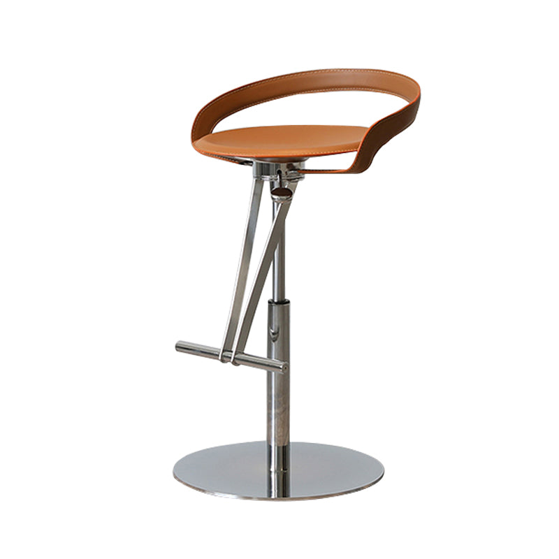 Industrial Leather Bar Stool Low Back Adjustable Counter Stool for Bristol