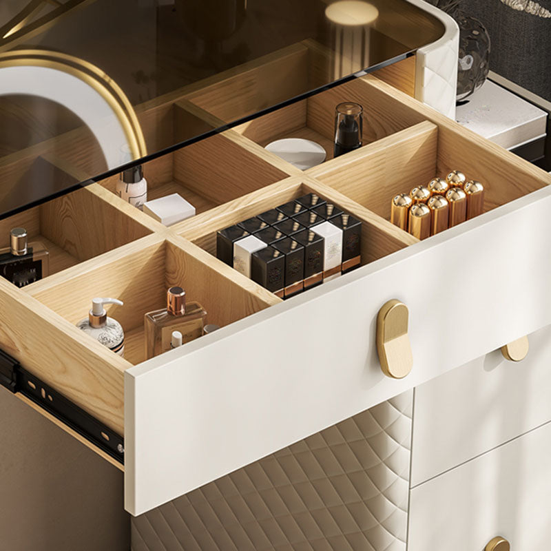 Glam Mirrored Vanity Desk Bedroom Vanity Dressing Table with Drawer