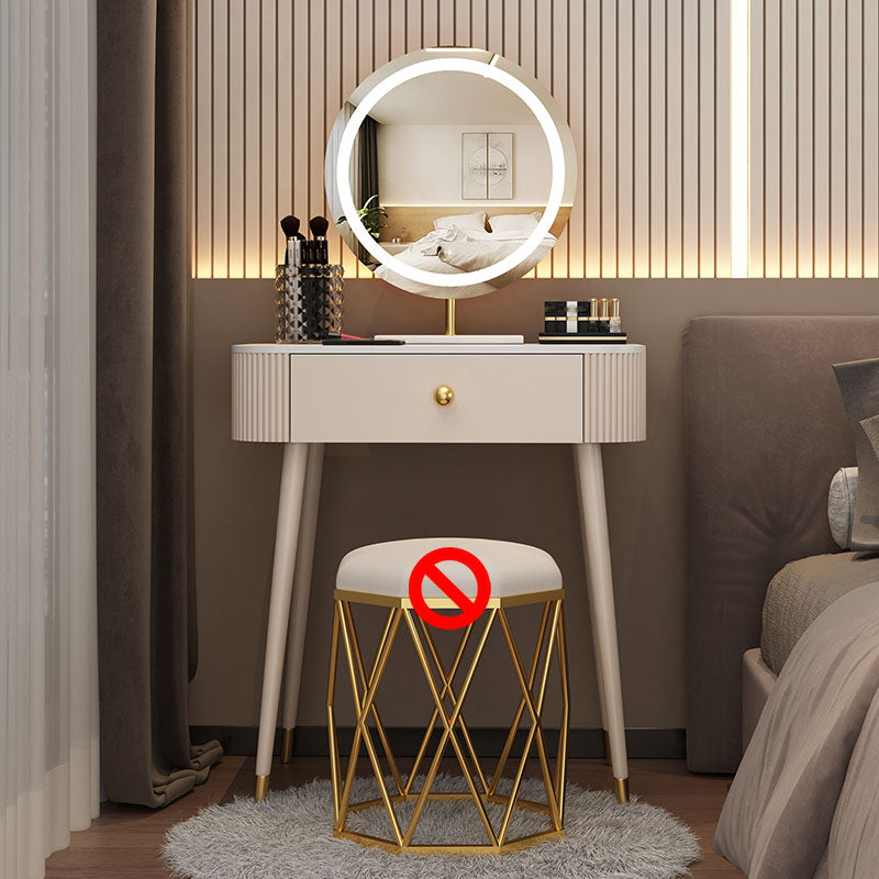 Modern Lighted Mirror Dressing Table Bedroom Makeup Table with Drawer