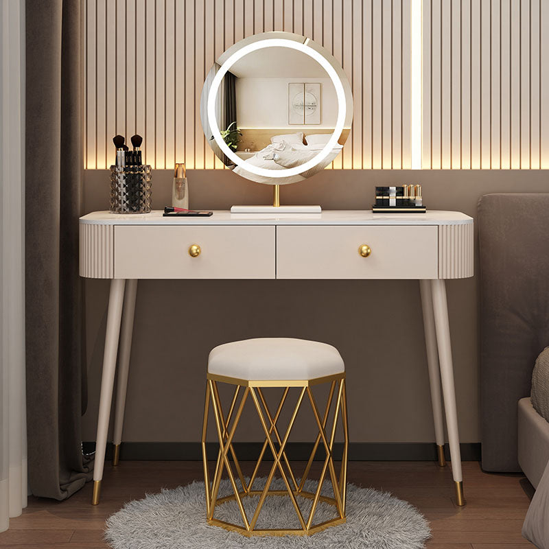Modern Lighted Mirror Dressing Table Bedroom Makeup Table with Drawer
