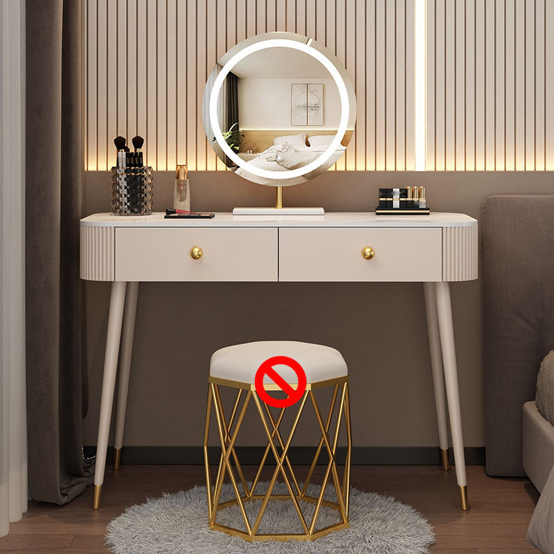 Modern Lighted Mirror Dressing Table Bedroom Makeup Table with Drawer