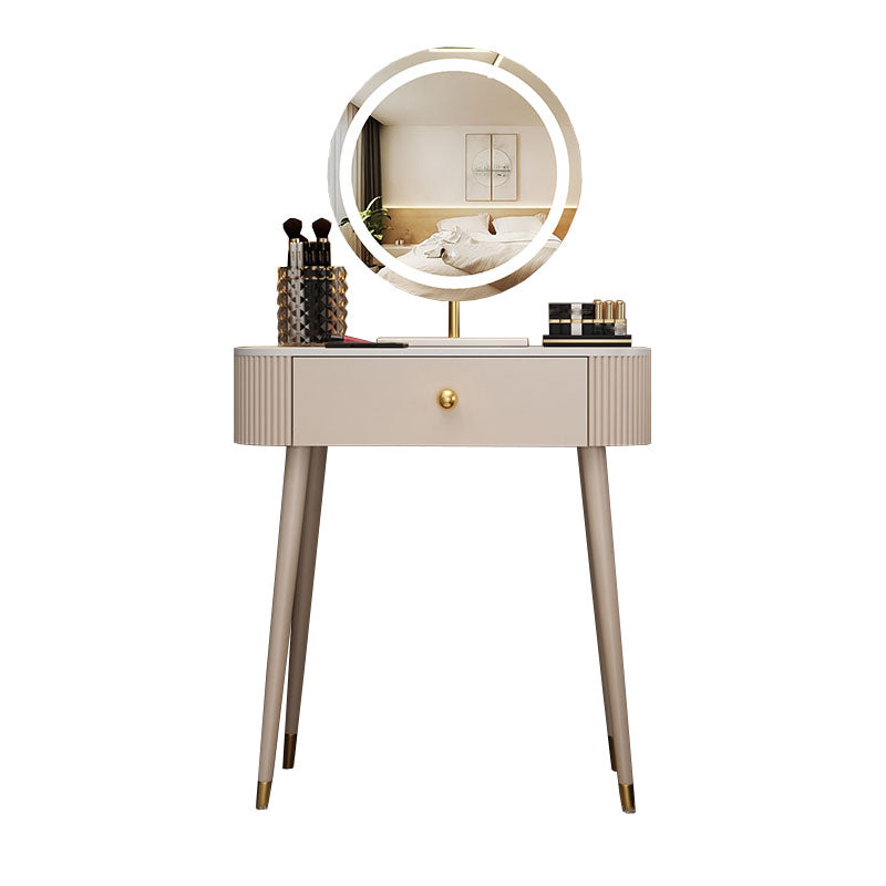 Modern Lighted Mirror Dressing Table Bedroom Makeup Table with Drawer