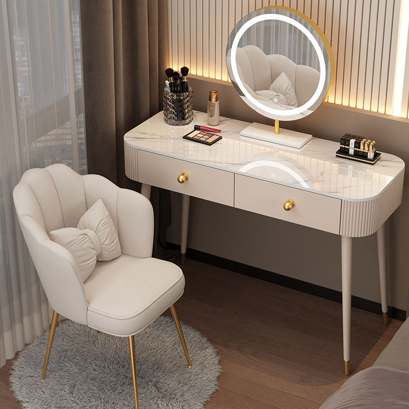 Modern Lighted Mirror Dressing Table Bedroom Makeup Table with Drawer