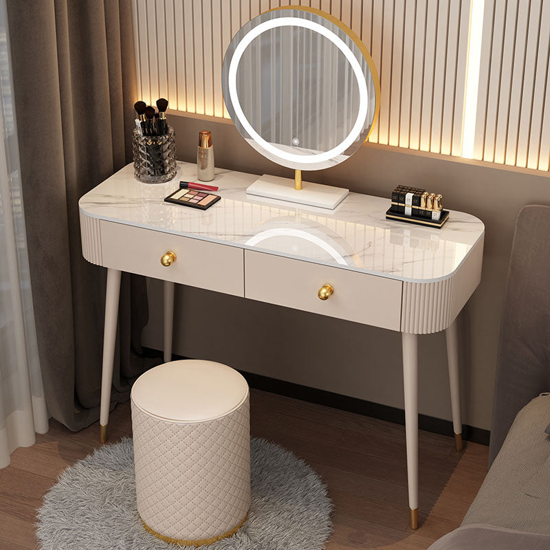 Modern Lighted Mirror Dressing Table Bedroom Makeup Table with Drawer