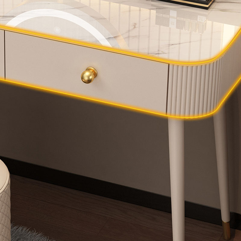Modern Lighted Mirror Dressing Table Bedroom Makeup Table with Drawer