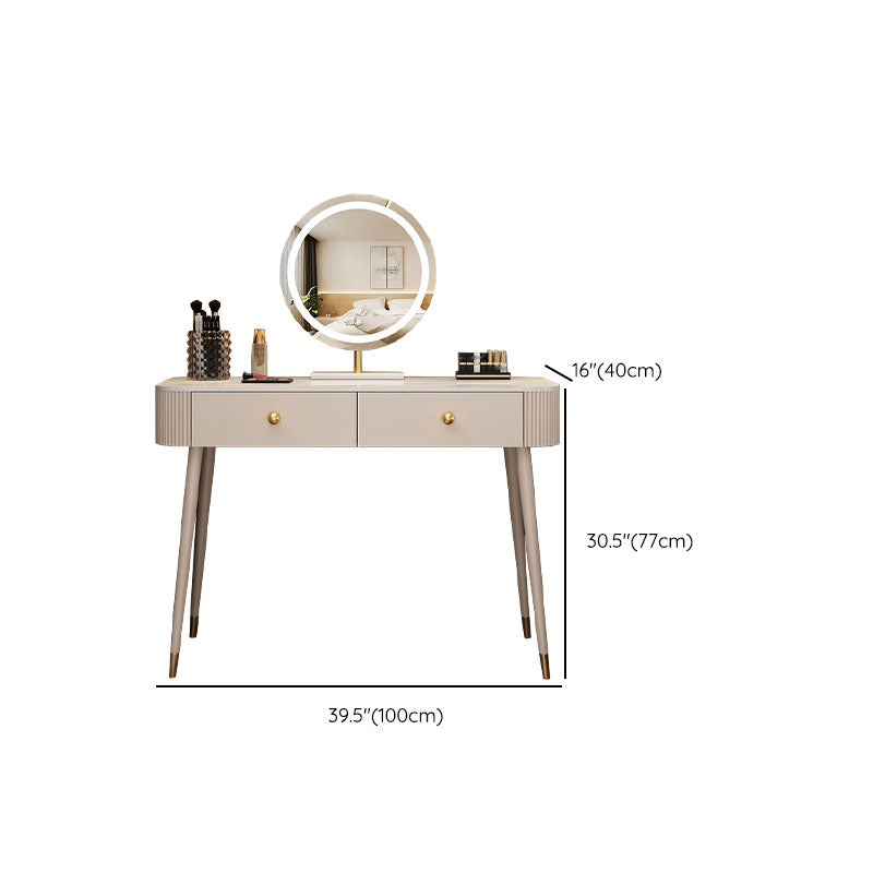 Modern Lighted Mirror Dressing Table Bedroom Makeup Table with Drawer