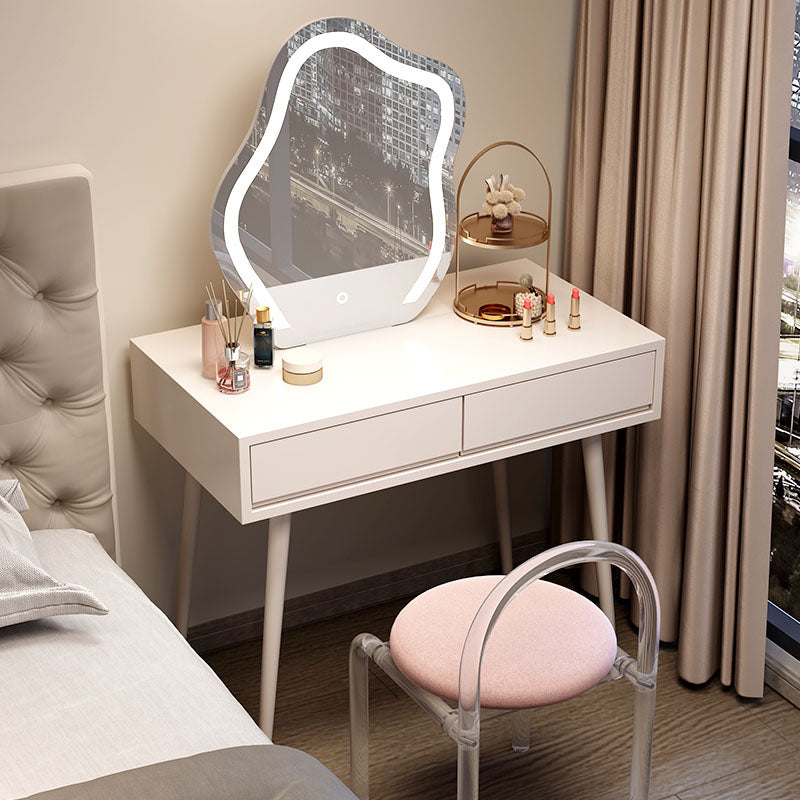 Modern Lighted Mirror Dressing Table Bedroom Makeup Table with Stool Set