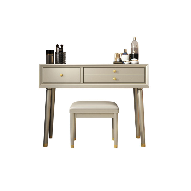 3 Drawer Dressing Table Solid Wood with Makeup Table and Stool