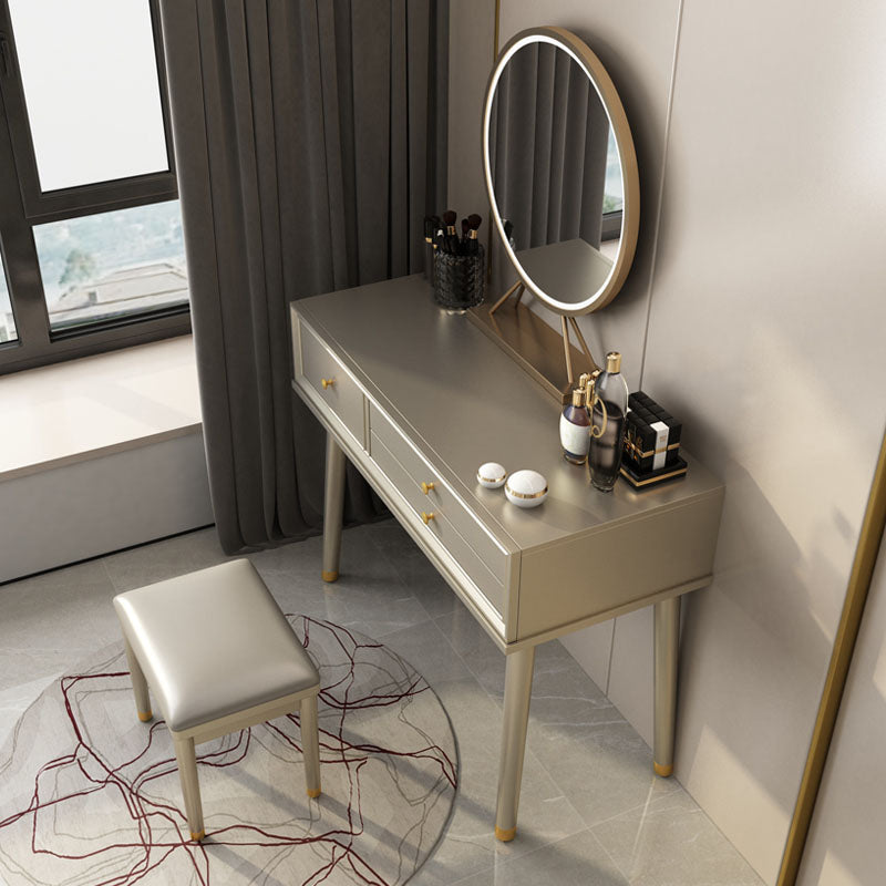 3 Drawer Dressing Table Solid Wood with Makeup Table and Stool
