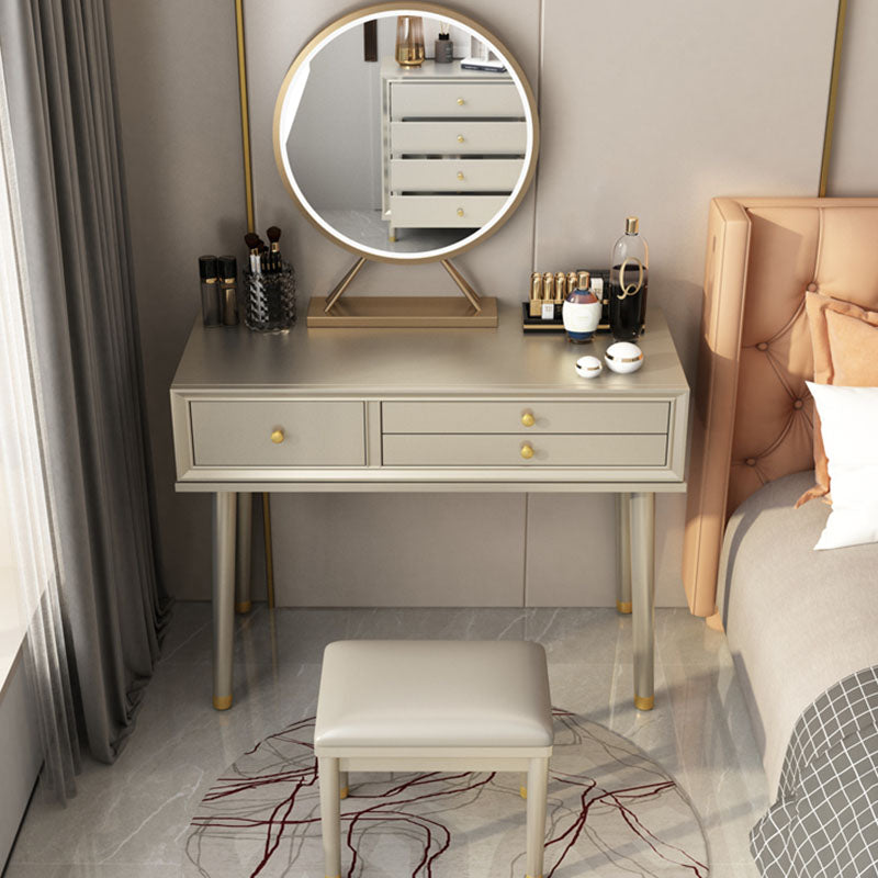 3 Drawer Dressing Table Solid Wood with Makeup Table and Stool