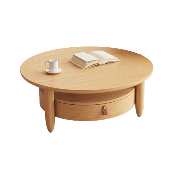Contemporary Coffee Table Set Round Coffee Cocktail Table with Drawer