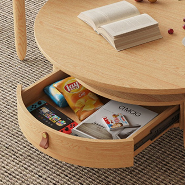 Contemporary Coffee Table Set Round Coffee Cocktail Table with Drawer