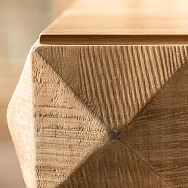 17"H Contemporary Coffee Table Solid Wood Pedestal Coffee Cocktail Table