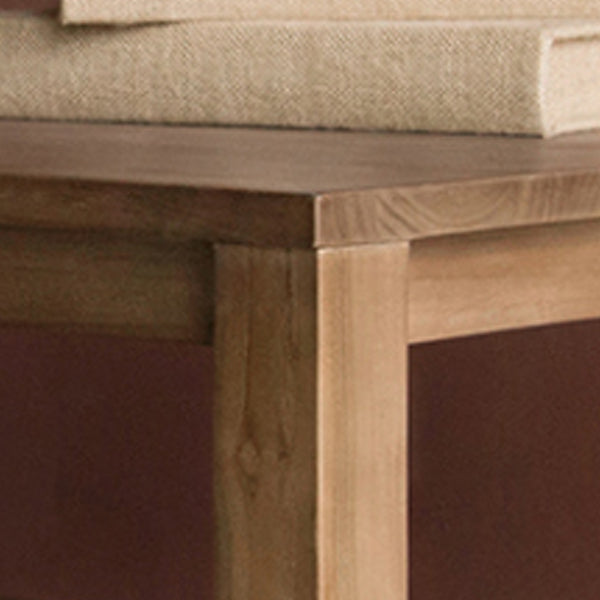 17"H Contemporary Coffee Table Solid Wood Coffee Cocktail Table with Storage