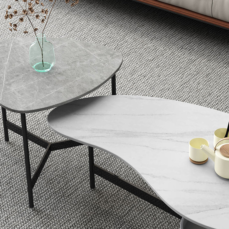 Modern Slate Bunching Tables Free-Form Coffee Table Set with 3 Legs