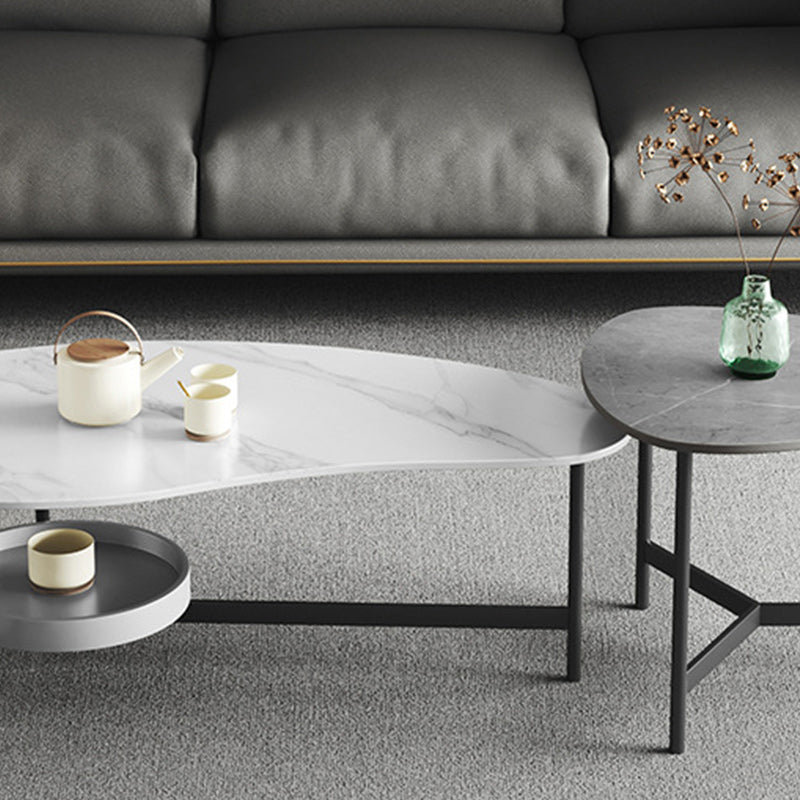 Modern Slate Bunching Tables Free-Form Coffee Table Set with 3 Legs