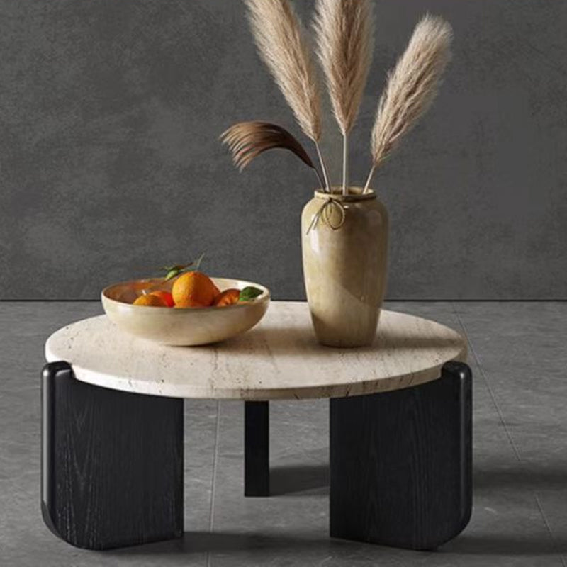 13"H Contemporary Coffee Table 3 Legs Round Coffee Cocktail Table