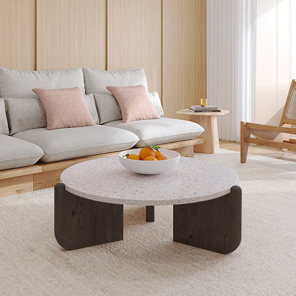 13"H Contemporary Coffee Table 3 Legs Round Coffee Cocktail Table