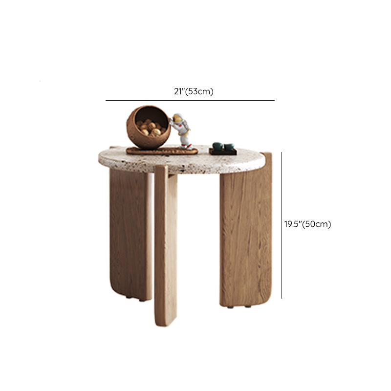 Contemporary Coffee Table 3 Legs Round Slate Coffee Cocktail Table