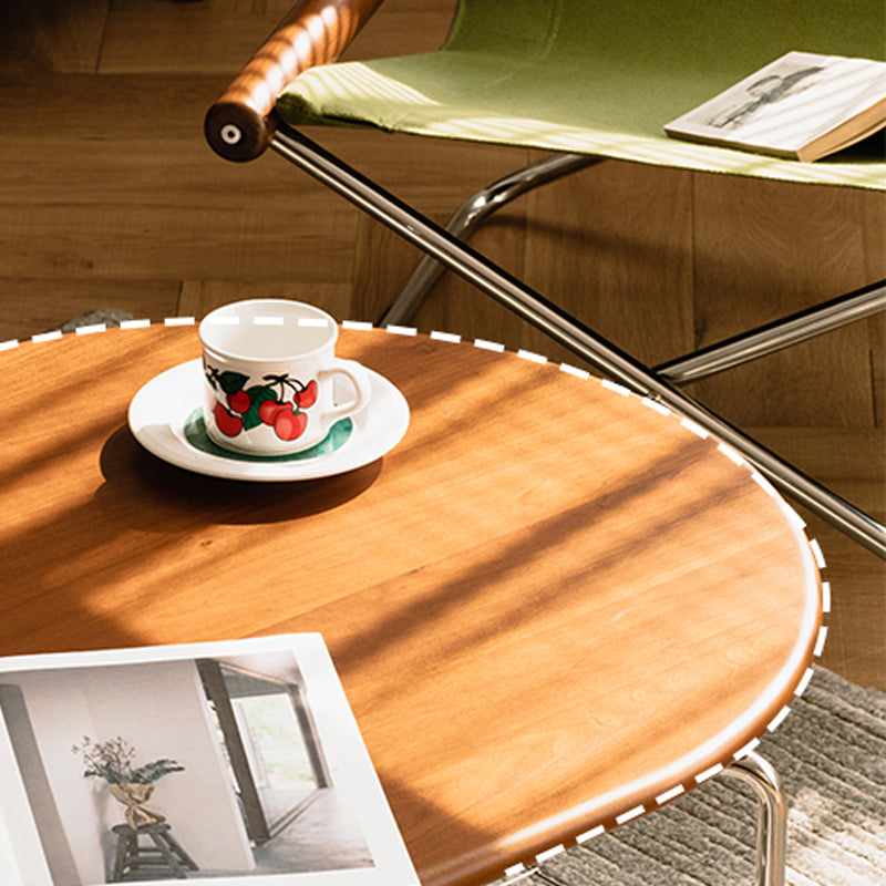 23" Wide Contemporary Coffee Table Oval Coffee Cocktail Table with Storage