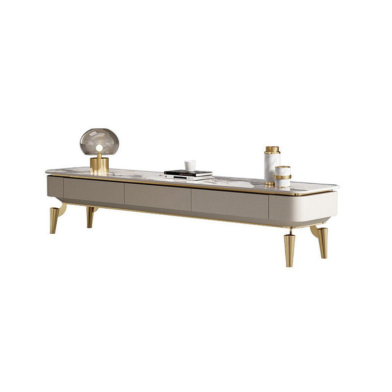 4 Legs Cocktail Table Modern Rectangle Single Coffee Table with 4 Drawers