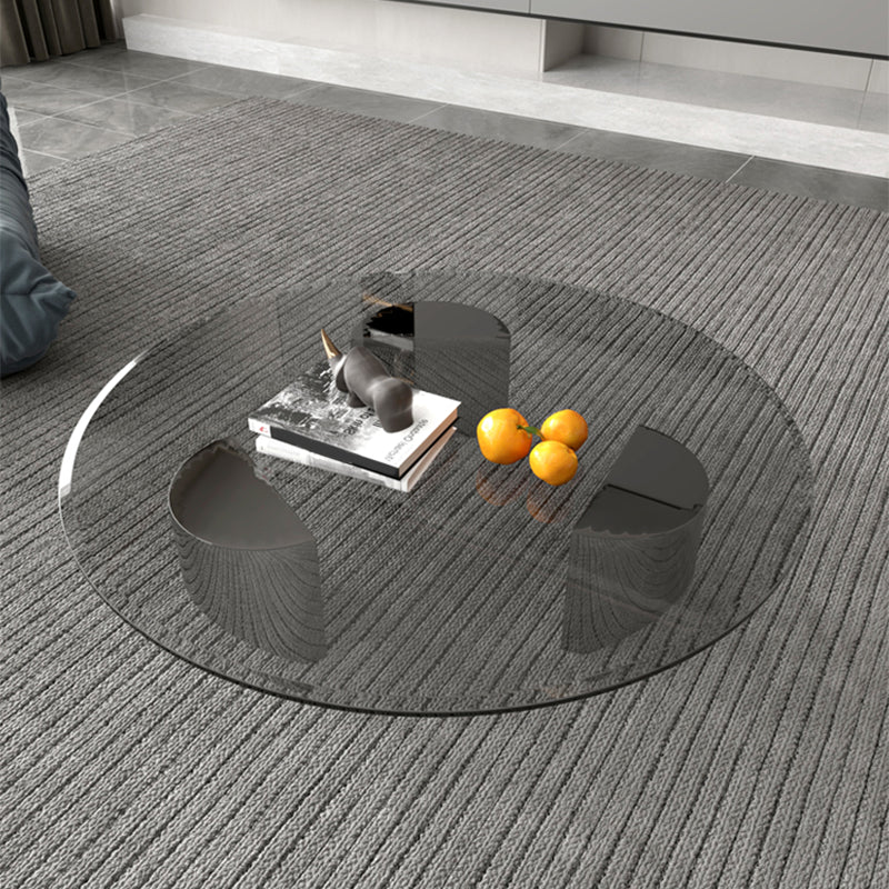 3 Legs Glass Single Coffee Table Tropical No Distressing Coffee Table