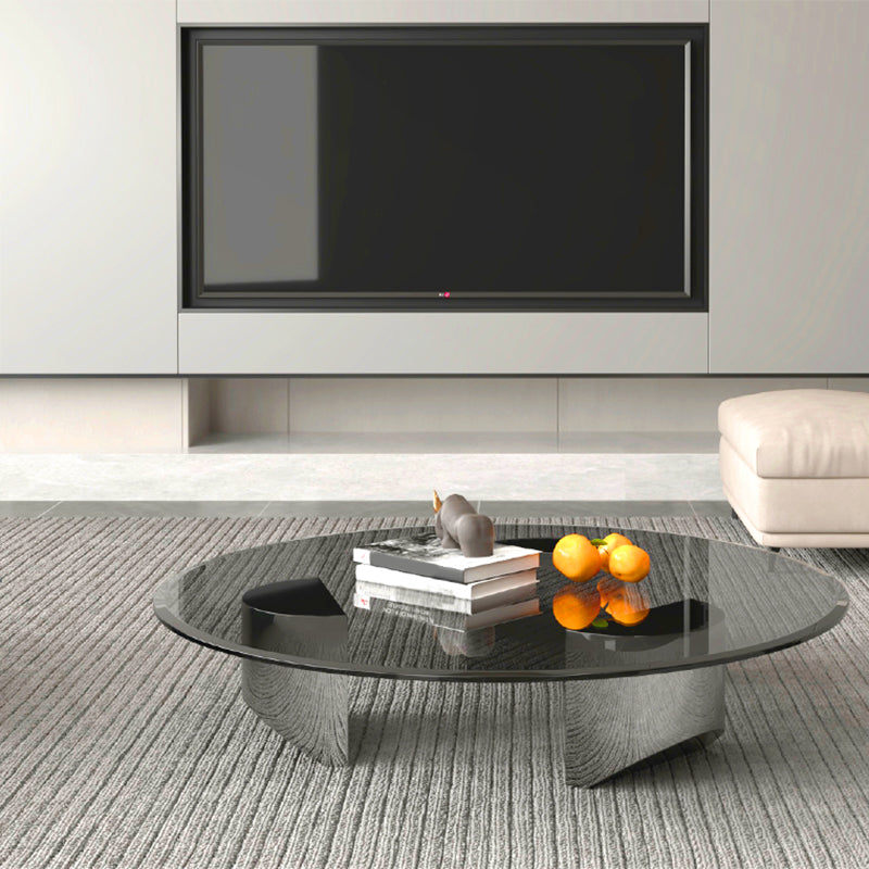 3 Legs Glass Single Coffee Table Tropical No Distressing Coffee Table